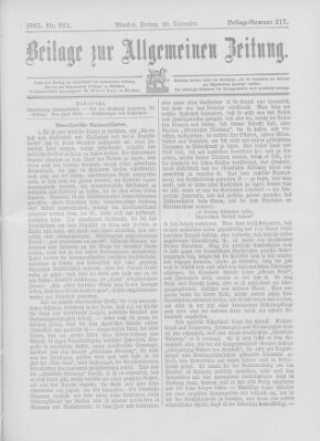 Allgemeine Zeitung Freitag 20. September 1895