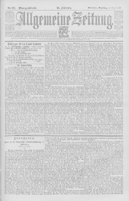 Allgemeine Zeitung Samstag 22. August 1896