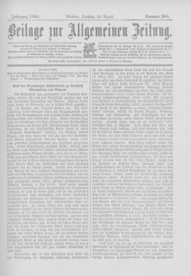 Allgemeine Zeitung Samstag 29. August 1896