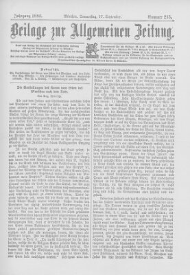 Allgemeine Zeitung Donnerstag 17. September 1896