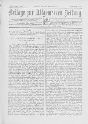 Allgemeine Zeitung Mittwoch 18. November 1896