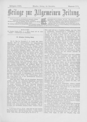 Allgemeine Zeitung Freitag 20. November 1896