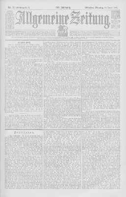 Allgemeine Zeitung Montag 11. Januar 1897