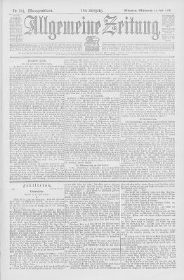 Allgemeine Zeitung Mittwoch 14. April 1897