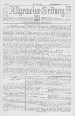 Allgemeine Zeitung Sonntag 22. August 1897