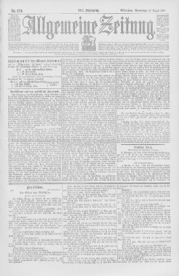 Allgemeine Zeitung Sonntag 29. August 1897