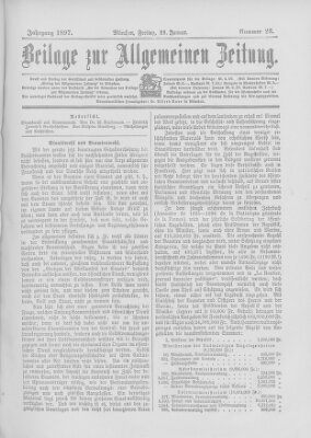 Allgemeine Zeitung Freitag 29. Januar 1897