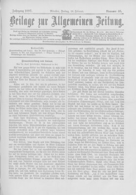 Allgemeine Zeitung Freitag 26. Februar 1897