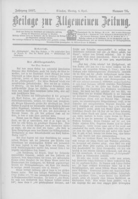 Allgemeine Zeitung Montag 5. April 1897