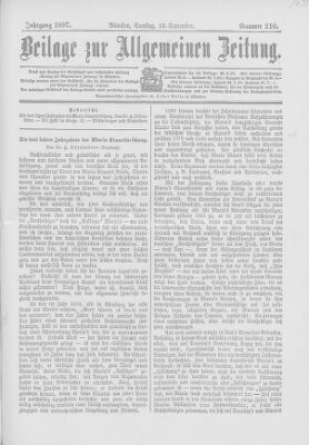 Allgemeine Zeitung Samstag 18. September 1897