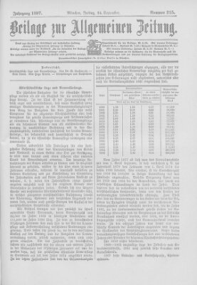 Allgemeine Zeitung Freitag 24. September 1897