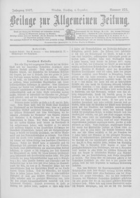 Allgemeine Zeitung Samstag 4. Dezember 1897