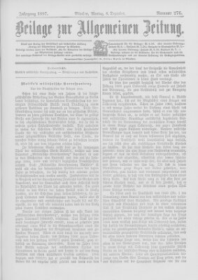 Allgemeine Zeitung Montag 6. Dezember 1897