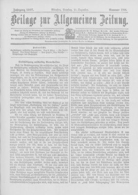 Allgemeine Zeitung Samstag 11. Dezember 1897