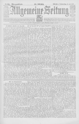Allgemeine Zeitung Donnerstag 14. Juli 1898