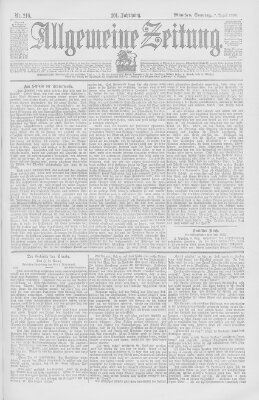 Allgemeine Zeitung Sonntag 7. August 1898