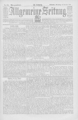 Allgemeine Zeitung Samstag 10. September 1898