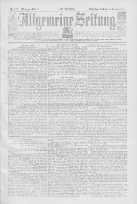 Allgemeine Zeitung Freitag 11. November 1898