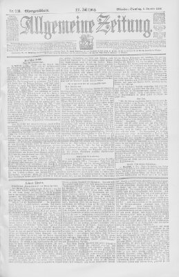 Allgemeine Zeitung Dienstag 6. Dezember 1898