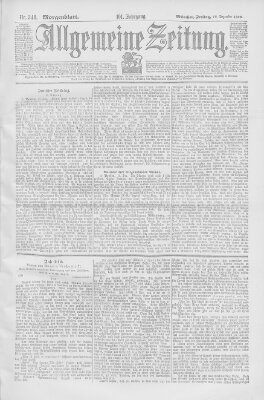 Allgemeine Zeitung Freitag 16. Dezember 1898
