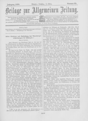 Allgemeine Zeitung Dienstag 15. März 1898