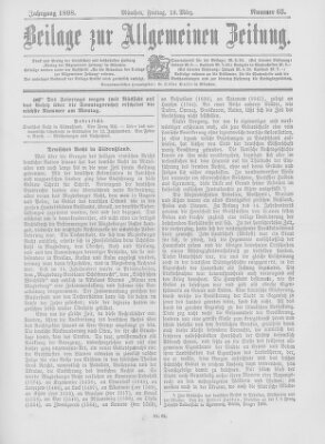 Allgemeine Zeitung Freitag 18. März 1898