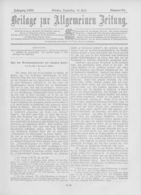 Allgemeine Zeitung Donnerstag 28. April 1898