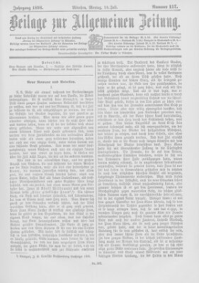 Allgemeine Zeitung Montag 18. Juli 1898