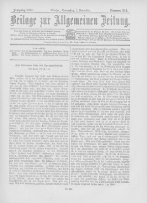 Allgemeine Zeitung Donnerstag 3. November 1898