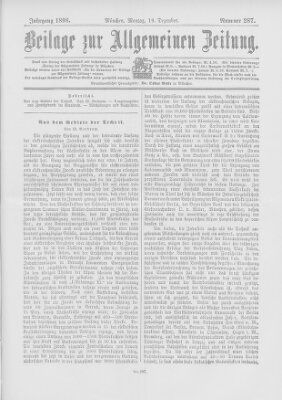Allgemeine Zeitung Montag 19. Dezember 1898