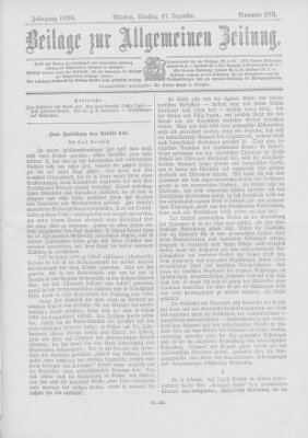 Allgemeine Zeitung Dienstag 27. Dezember 1898