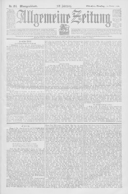 Allgemeine Zeitung Dienstag 10. Oktober 1899