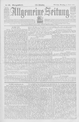 Allgemeine Zeitung Samstag 14. Oktober 1899