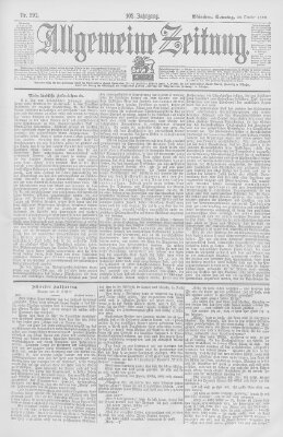 Allgemeine Zeitung Sonntag 22. Oktober 1899
