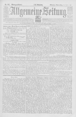 Allgemeine Zeitung Donnerstag 26. Oktober 1899