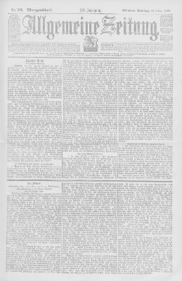 Allgemeine Zeitung Samstag 28. Oktober 1899