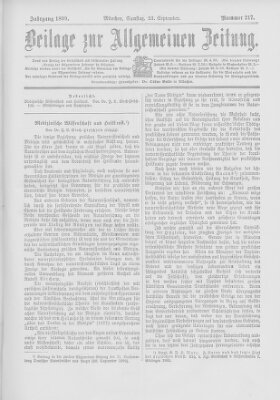 Allgemeine Zeitung Samstag 23. September 1899