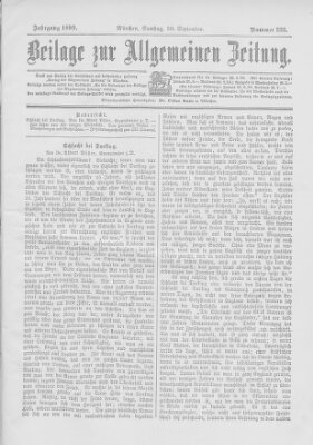 Allgemeine Zeitung Samstag 30. September 1899