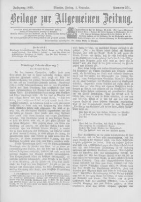 Allgemeine Zeitung Freitag 3. November 1899