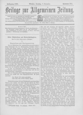 Allgemeine Zeitung Dienstag 7. November 1899