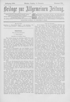 Allgemeine Zeitung Samstag 11. November 1899