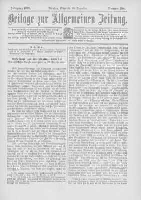 Allgemeine Zeitung Mittwoch 20. Dezember 1899