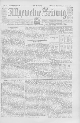 Allgemeine Zeitung Donnerstag 8. Februar 1900
