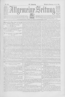 Allgemeine Zeitung Sonntag 22. Juli 1900