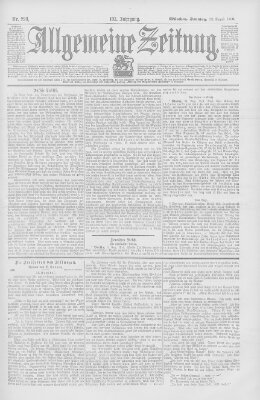 Allgemeine Zeitung Sonntag 12. August 1900