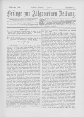 Allgemeine Zeitung Mittwoch 17. Januar 1900