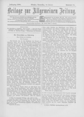 Allgemeine Zeitung Donnerstag 18. Januar 1900