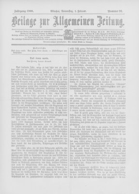 Allgemeine Zeitung Donnerstag 1. Februar 1900