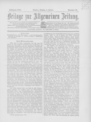 Allgemeine Zeitung Dienstag 6. Februar 1900