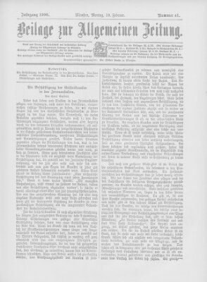 Allgemeine Zeitung Montag 19. Februar 1900